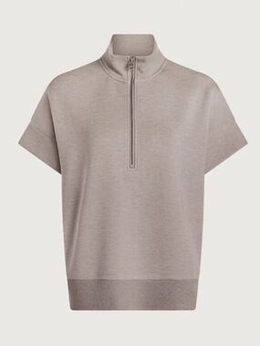 Varley Ritchie Short Sleeve Sweat Taupe Marl